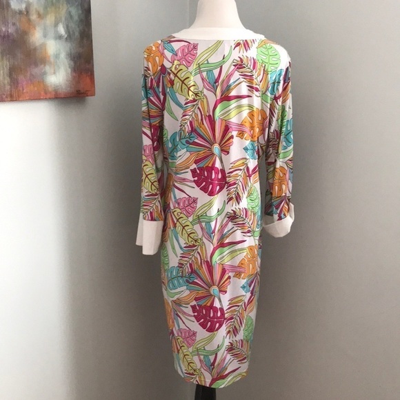 Tropical Banana Leaf Print Shift Dress - Picture 9 of 9